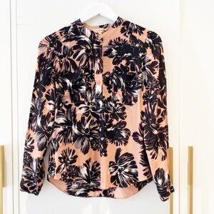 𝅺rebecca Taylor double pocket SILK bouse